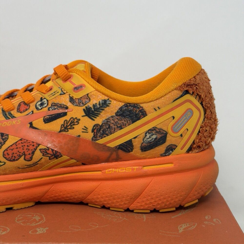 Brooks Ghost 14 Turkey Trot Thanksgiving Running Shoes Women 7B Orange AUTH - Picture 6 of 16